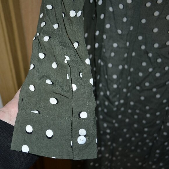 Seraphine Bless Green Polka Dot Maternity & Nursing Shirt Dress Wrap Dress - Picture 12 of 16